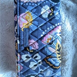 Vera Bradley Quilted Floral Wallet in Blue and Pink